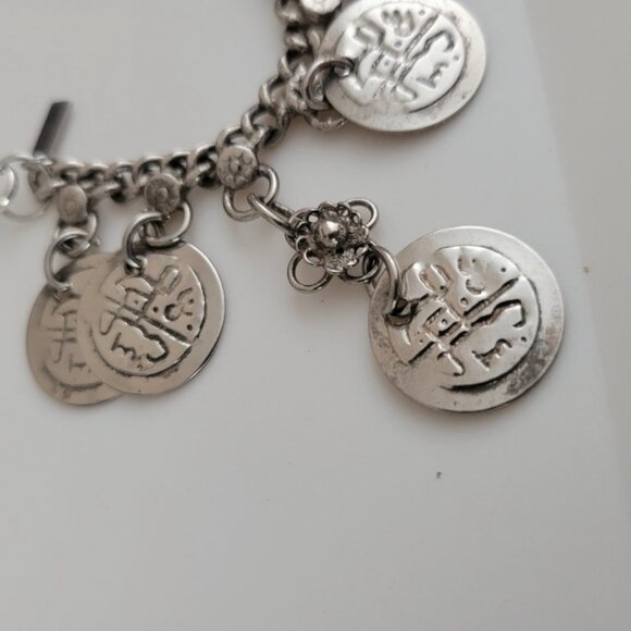3 Pc Vintage Estate Belly Dancer Coin Chain Upcycled Necklace Bracelet, Earrings - Picture 8 of 16